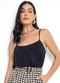 Quintess - Blusa de Alça Areia - variação: Preta