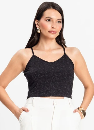 Infinita Cor - Blusa de Alça Preto - INFINITA COR