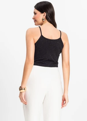 Infinita Cor - Blusa de Alça Preto - INFINITA COR