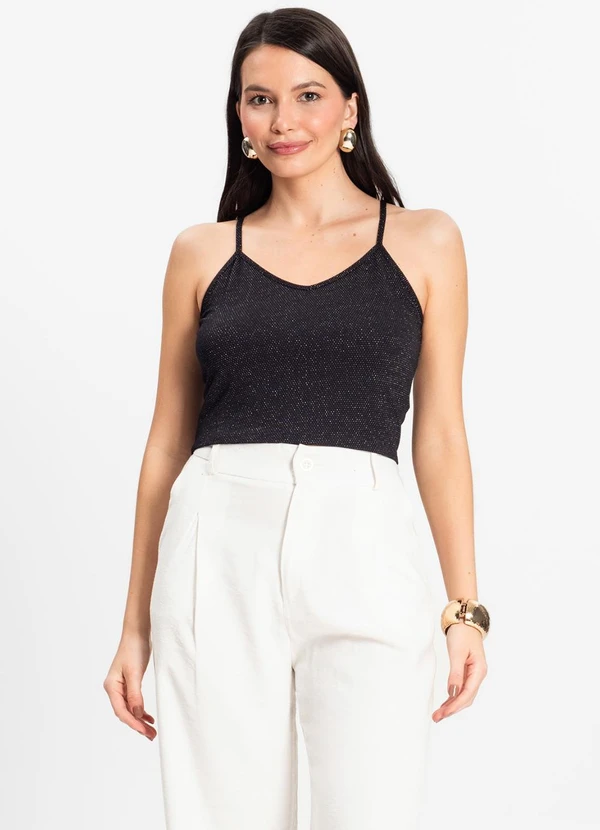 Infinita Cor - Blusa de Alça Preto 3