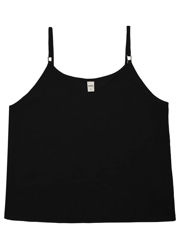 Rovitex - Blusa de Alça Regulável em Air Flow Poá Preto 5