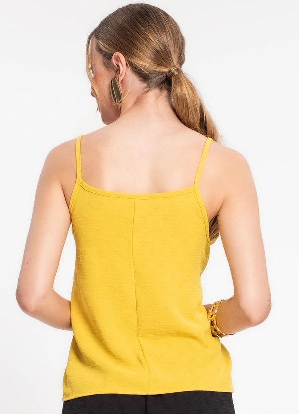 Rovitex - Blusa de Alça Regulável em Air Flow Poá Amarelo 2