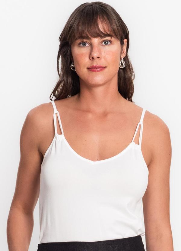 Rovitex - Blusa de Alça Semi Acabada Malha Delicate Bege