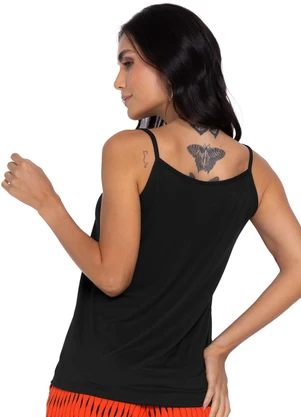 Rovitex - Blusa de Alça Semi Acabada Malha Delicate Preto - ROVITEX