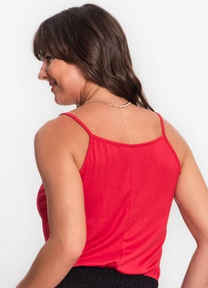 Rovitex - Blusa de Alça Semi Acabada Malha Delicate Vermelho - ROVITEX