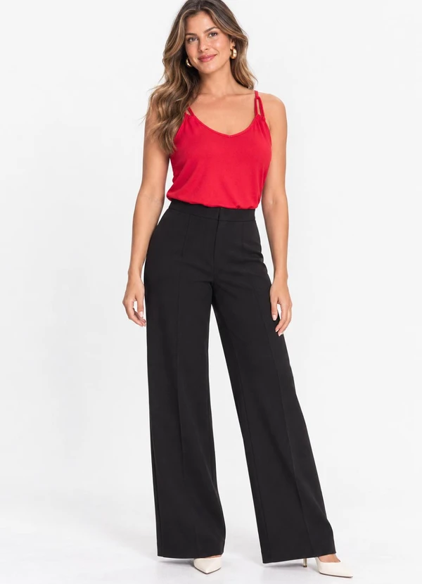 Rovitex - Blusa de Alça Semi Acabada Malha Delicate Vermelho