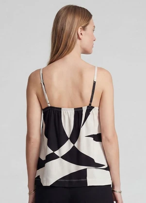 Infinita Cor - Blusa de Alça Tecido Viscose Preto - INFINITA COR
