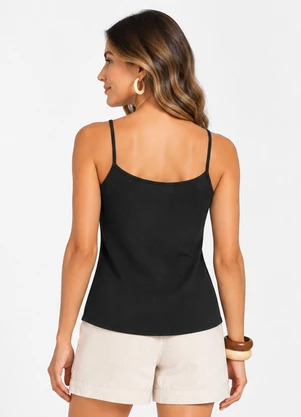 Rovitex - Blusa de Alça Verão Feminino Preto - ROVITEX