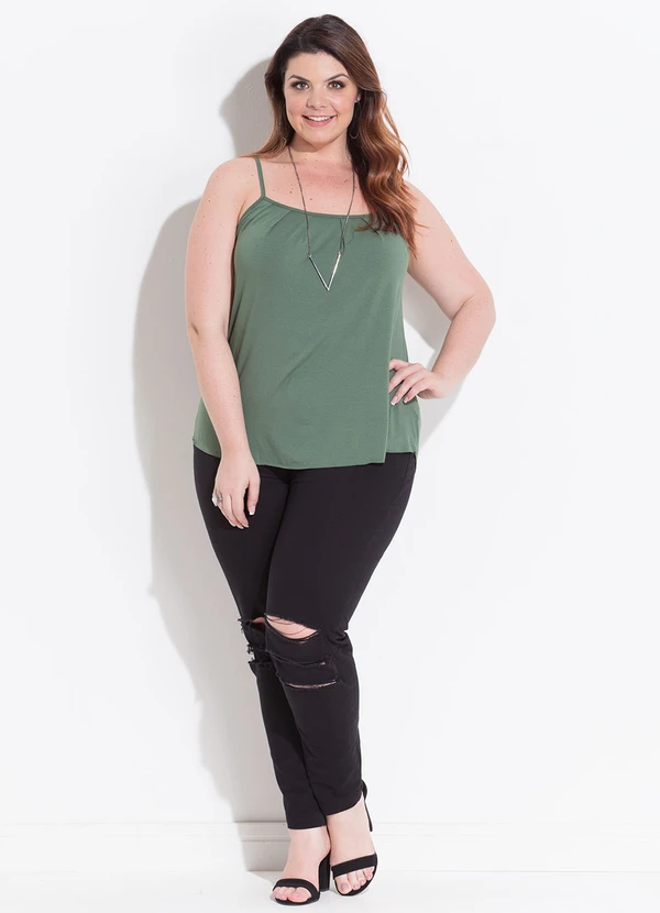 Quintess - Blusa de Alça Verde Militar 8