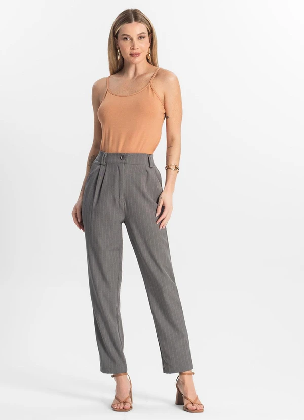 Rovitex - Blusa de Alça Viscotorcion Básica Marrom 3