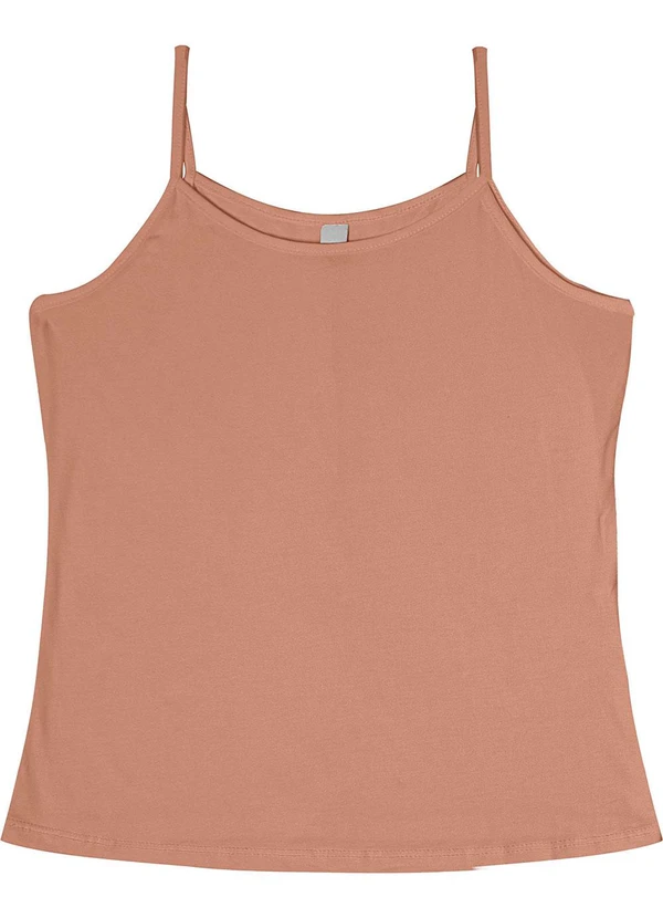 Rovitex - Blusa de Alça Viscotorcion Básica Marrom 4