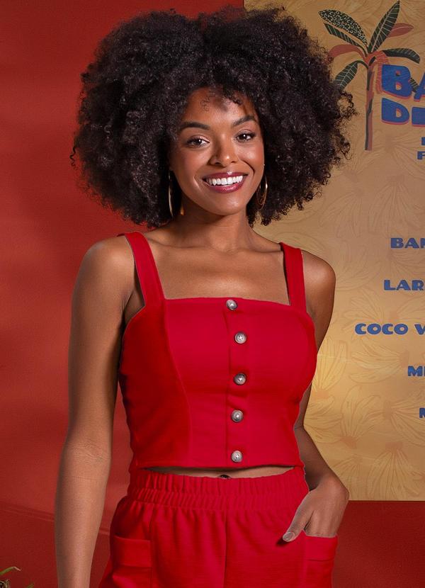 Use Modo - Blusa de Alças Botoes Vermelho