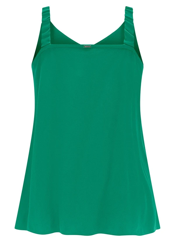 Lunender - Blusa de Alças com Abertura em Viscose Verde 7