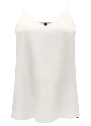 Lunender - Blusa de Alças com Decote em V em Viscose Branco - LUNENDER
