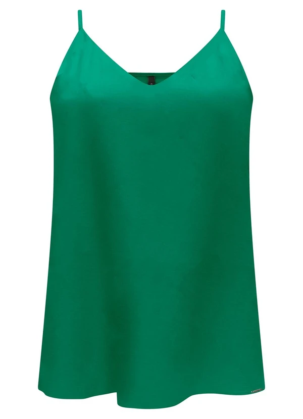 Lunender - Blusa de Alças com Decote em V em Viscose Verde