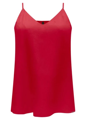 Lunender - Blusa de Alças com Decote em V Vermelho - LUNENDER