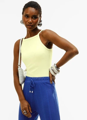 Cativa - Blusa de Alças em Cotton com Bojo Amarelo - CATIVA
