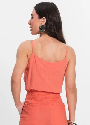 Endless - Blusa de Alças Feminina Linho Strong Laranja - ENDLESS