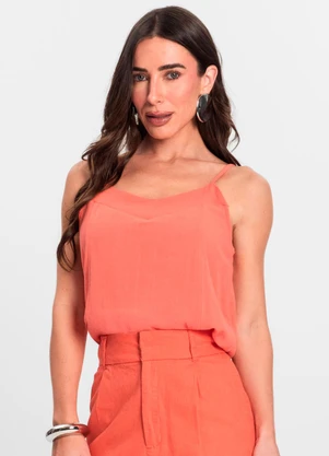 Endless - Blusa de Alças Feminina Linho Strong Laranja - ENDLESS