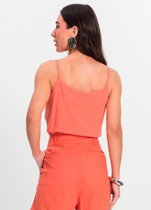 Endless - Blusa de Alças Feminina Linho Strong Laranja - ENDLESS