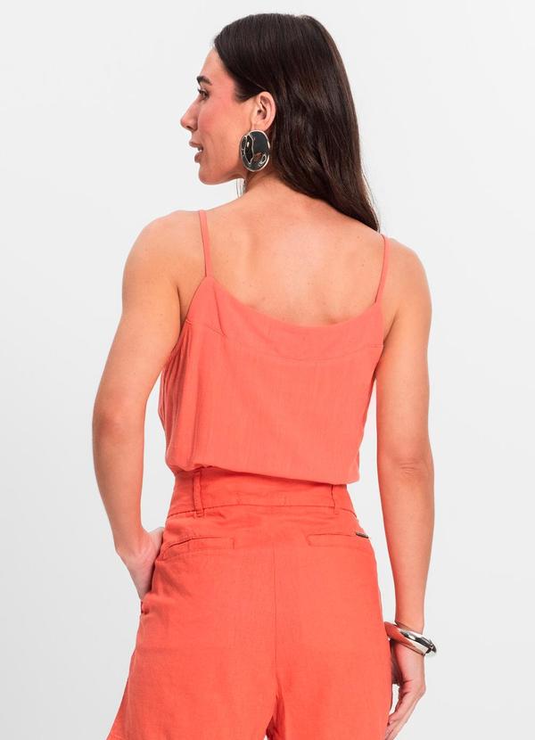Endless - Blusa de Alças Feminina Linho Strong Laranja 2