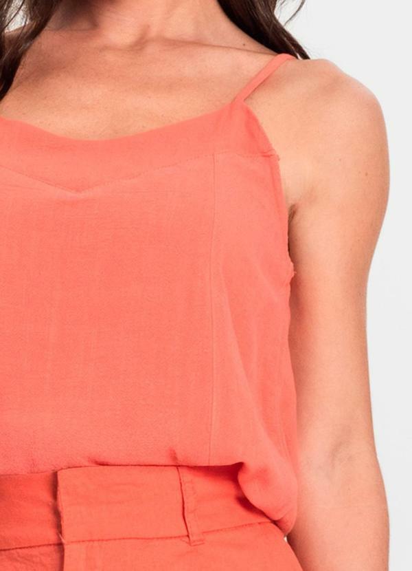Endless - Blusa de Alças Feminina Linho Strong Laranja 4