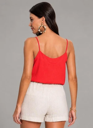 Endless - Blusa de Alças Feminina Linho Strong Vermelho - ENDLESS