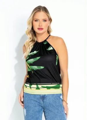 Blusa de Alças (Folhas Verde) Rovitex - ROVITEX