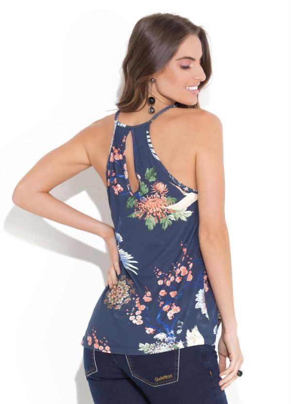 Quintess - Blusa de Alças Japonismo Quintess com Vazado 2