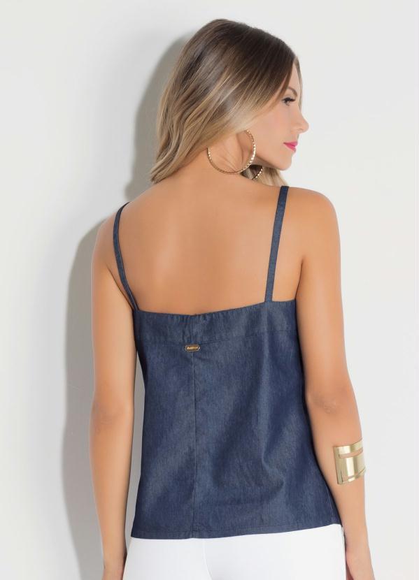 Quintess - Blusa de Alças Jeans com Detalhes de Ilhós 2
