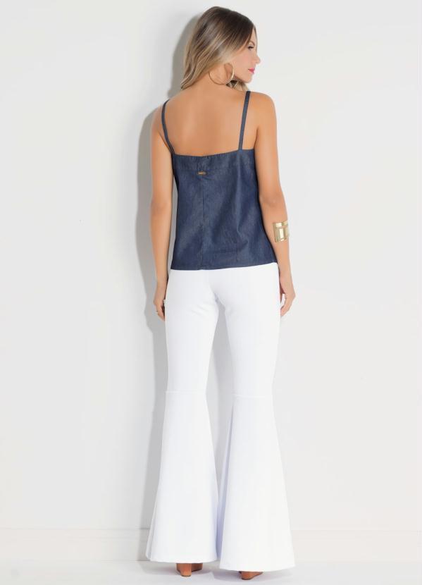 Quintess - Blusa de Alças Jeans com Detalhes de Ilhós 4