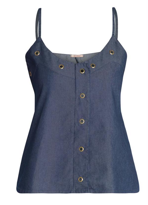 Quintess - Blusa de Alças Jeans com Detalhes de Ilhós 5