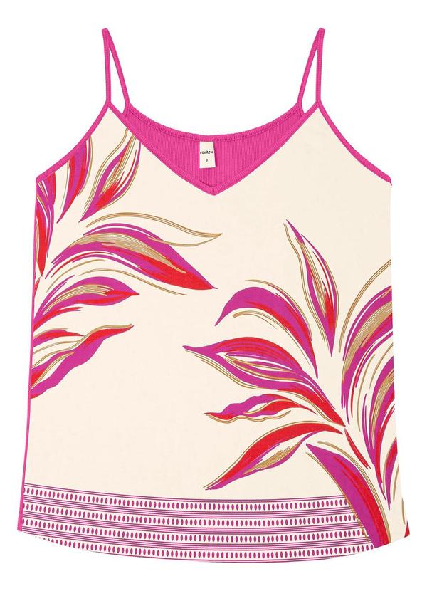 Rovitex - Blusa de Alças Poly Flex Ribana de Viscose Rosa