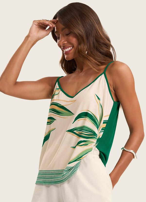 Rovitex - Blusa de Alças Poly Flex Ribana de Viscose Verde