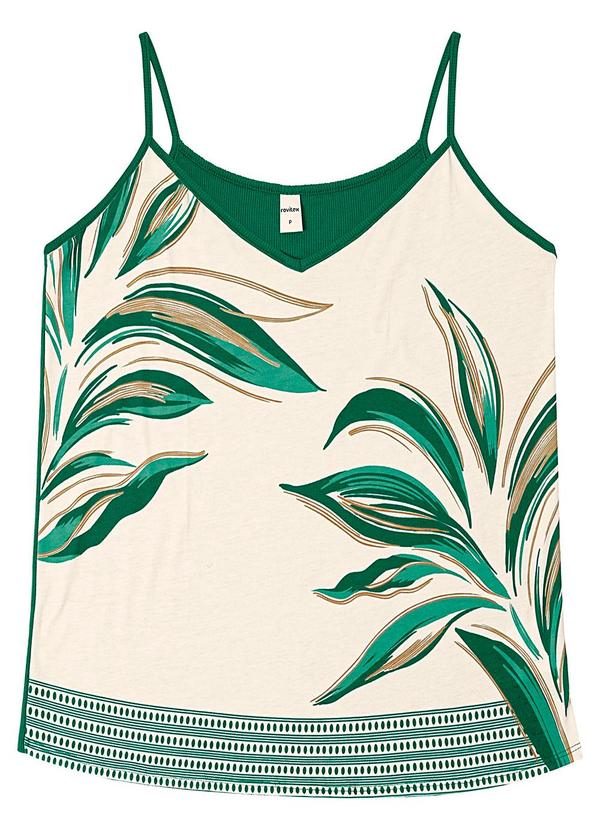 Rovitex - Blusa de Alças Poly Flex Ribana de Viscose Verde 2
