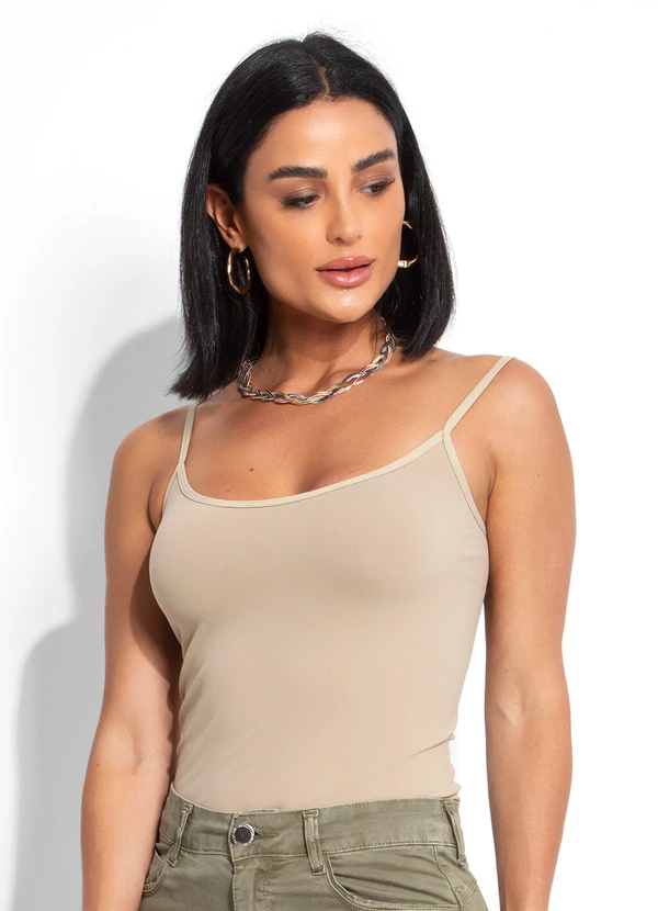 Bimini - Blusa de Alças sem Costura Bege