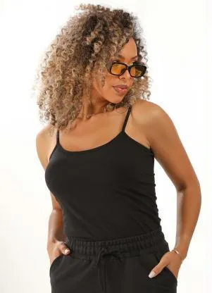 Just Basic - Blusa de Alcinha Feminina Preto - JUST BASIC