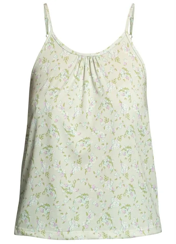 Queima Estoque - Blusa de Alcinha Floral Verde 2