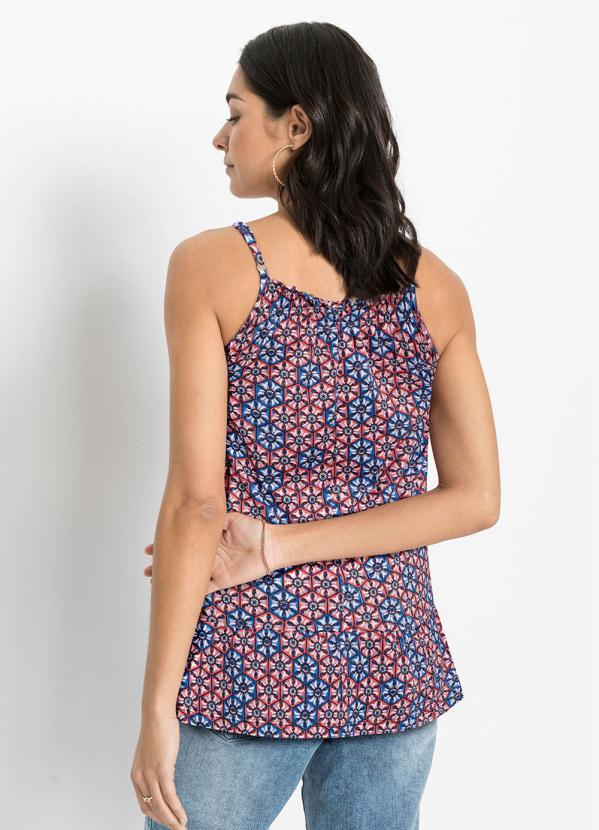 Queima Estoque - Blusa de Alcinha Geométrico Vermelho 6