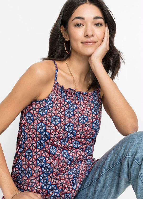 Queima Estoque - Blusa de Alcinha Geométrico Vermelho 5