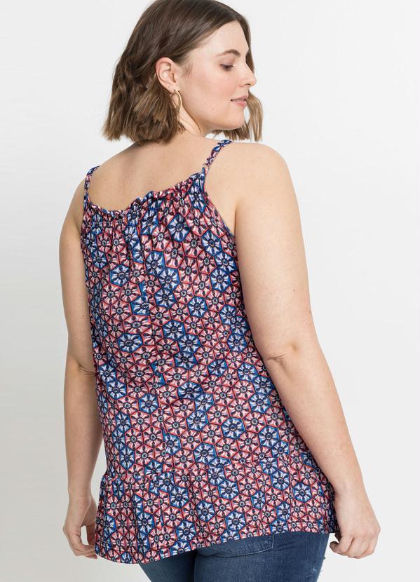 Queima Estoque - Blusa de Alcinha Geométrico Vermelho 3