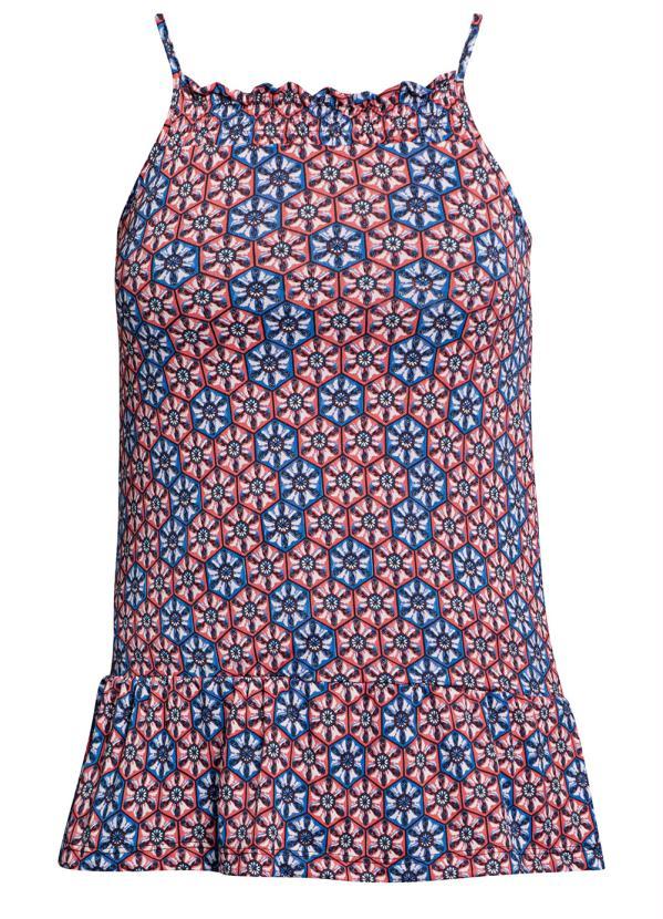 Queima Estoque - Blusa de Alcinha Geométrico Vermelho 2