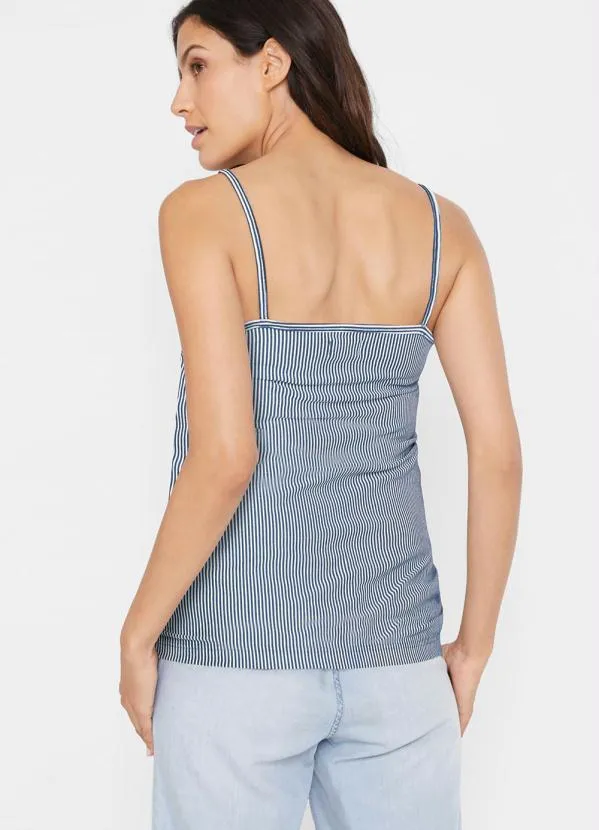 Queima Estoque - Blusa de Alcinha Listrado Azul 6