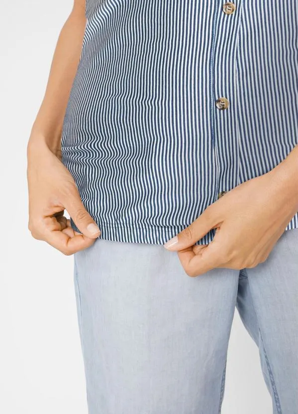 Queima Estoque - Blusa de Alcinha Listrado Azul 5