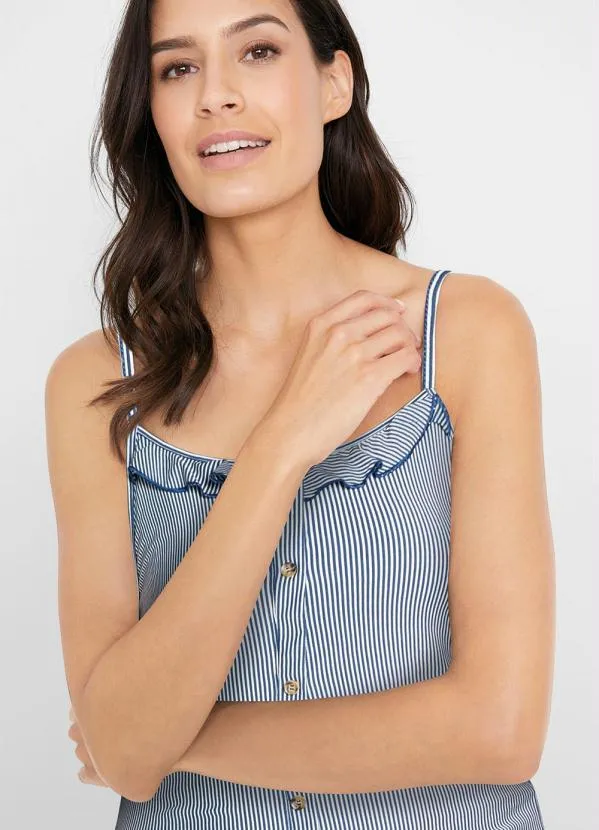 Queima Estoque - Blusa de Alcinha Listrado Azul 4