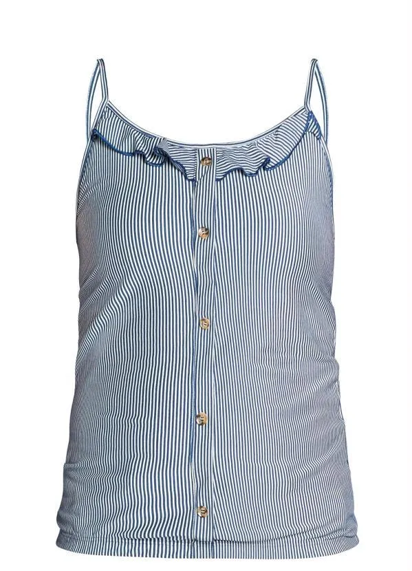 Queima Estoque - Blusa de Alcinha Listrado Azul 2
