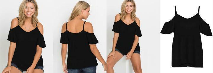 Blusa de Alcinha Ombro de Fora Preto