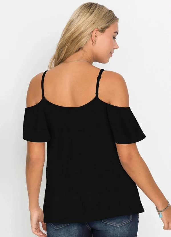 bonprix - Blusa de Alcinha Ombro de Fora Preto 2