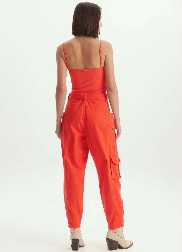 Lança Perfume - Blusa de Malha Canelada Alças Finas Vermelha 4