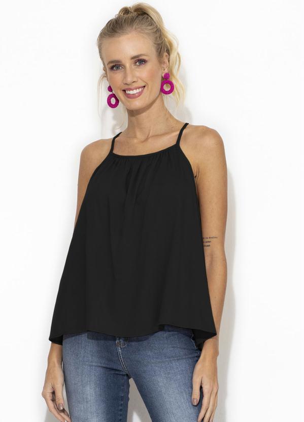 Colcci - Blusa de Viscose Alças Finas Preta